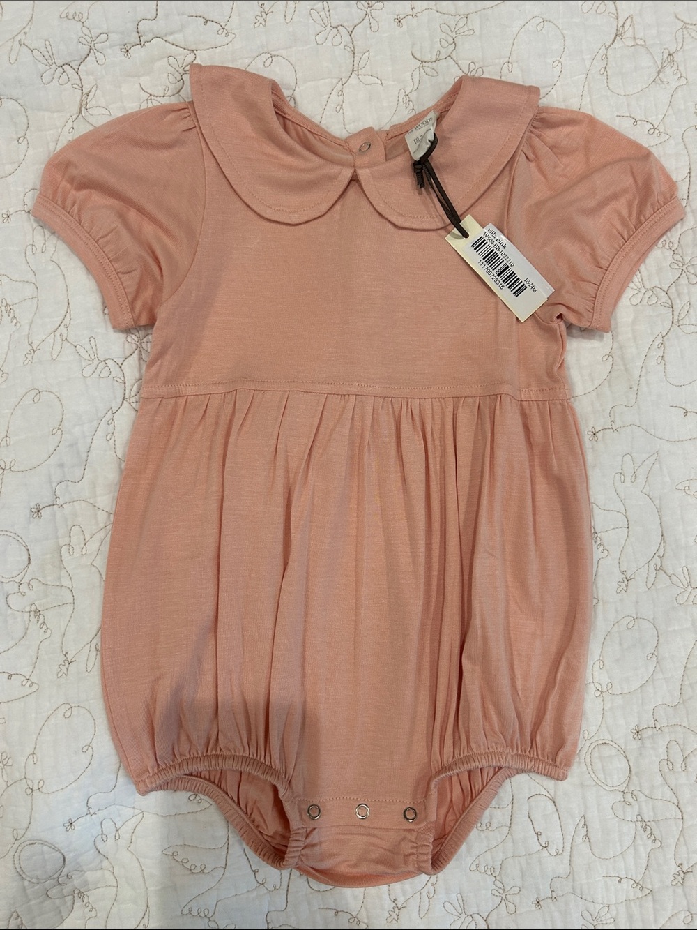 kate quinn Peach Peter Pan Collar Baby One-Piece